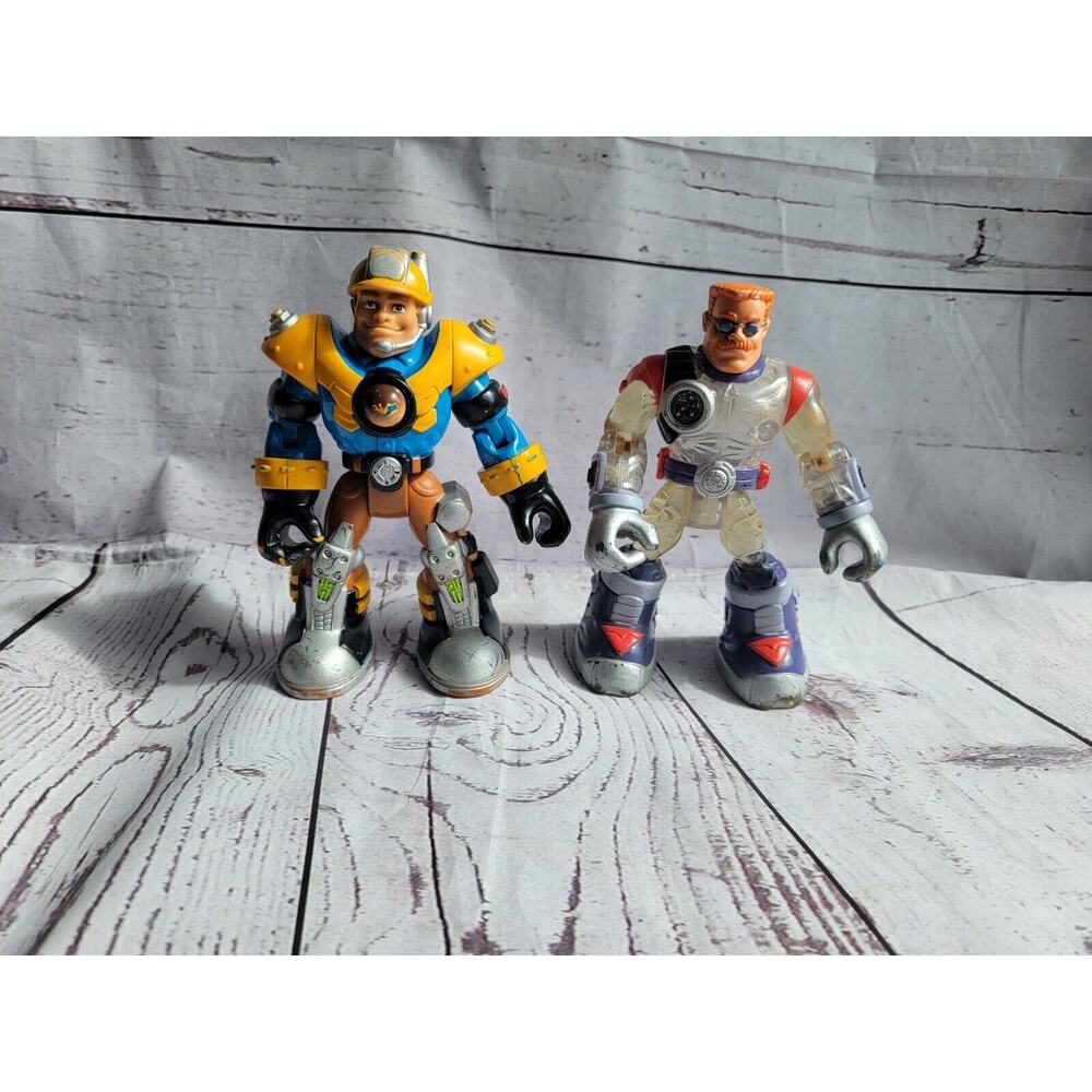 Lot Of 2 Vintage Mattel 6” Rescue Heroes Warren Waters & Jack Hammer